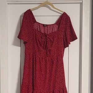 3/$20 Red with white  size 12 polka dots dress